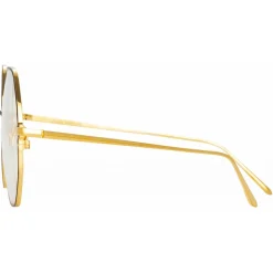 Linda Farrow - Leif Oversized Optical Glasses in Yellow Gold Black - LFL1148C6OPT - Linda Farrow Eyewear - Avvenice
