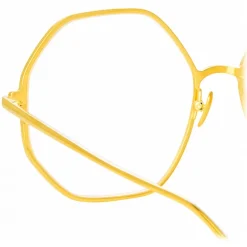 Linda Farrow - Leif Oversized Optical Glasses in Yellow Gold Black - LFL1148C6OPT - Linda Farrow Eyewear - Avvenice