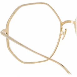 Linda Farrow - Leif Oversized Optical Glasses in Light Gold Cream - LFL1148C8OPT - Linda Farrow Eyewear - Avvenice