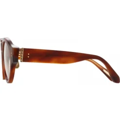 Linda Farrow - Leon Angular Optical Glasses in Horn - LFL1324C3OPT - Linda Farrow Eyewear - Avvenice