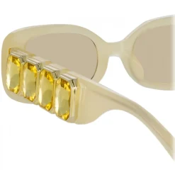 Linda Farrow - LF x Nima Benati The Lola Sunglasses in Yellow Gemstone - LFL1117C10SUN - Linda Farrow Eyewear - Avvenice