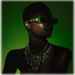 Linda Farrow - LF x Nima Benati The Lola Sunglasses in Translucent Green Gemstone - Avvenice
