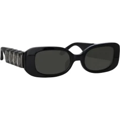 Linda Farrow - LF x Nima Benati The Lola Sunglasses in Black Gemstone - LFL1117C1SUN - Linda Farrow Eyewear - Avvenice