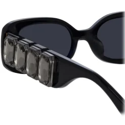 Linda Farrow - LF x Nima Benati The Lola Sunglasses in Black Gemstone - LFL1117C1SUN - Linda Farrow Eyewear - Avvenice