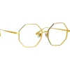 Linda Farrow - Lianas Hexagon Optical Glasses in Yellow Gold - LFL1253C5OPT - Linda Farrow Eyewear - Avvenice
