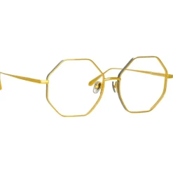 Linda Farrow - Lianas Hexagon Optical Glasses in Yellow Gold - LFL1253C5OPT - Linda Farrow Eyewear - Avvenice
