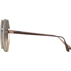 Linda Farrow - Lianas Hexagon Sunglasses in Metallic Brown - LFL1253C8SUN - Linda Farrow Eyewear - Avvenice