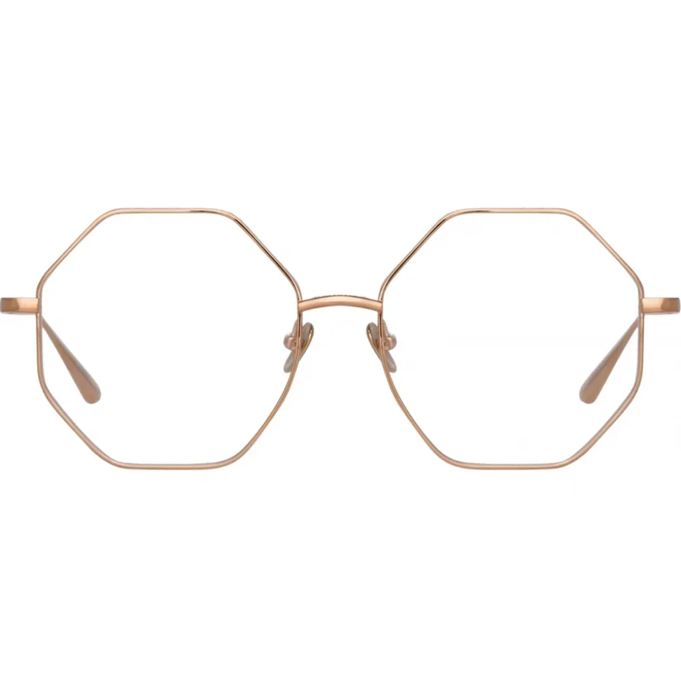 Linda Farrow - Lianas Hexagon Optical Glasses in Rose Gold - LFL1253C6OPT - Linda Farrow Eyewear - Avvenice