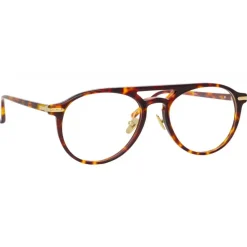 Linda Farrow - Linear Ando Aviator Optical Glasses in Tortoiseshell - LF23C2OPT - Linda Farrow Eyewear - Avvenice