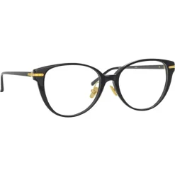 Linda Farrow - Linear Arch Cat Eye Optical Glasses in Black - LF26C1OPT - Linda Farrow Eyewear - Avvenice