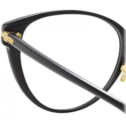Linda Farrow - Linear Arch Cat Eye Optical Glasses in Black - LF26C1OPT - Linda Farrow Eyewear - Avvenice