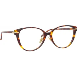 Linda Farrow - Linear Arch A Cat Eye Optical Glasses in Tortoiseshell - LF26AC2OPT - Linda Farrow Eyewear - Avvenice