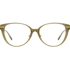 Linda Farrow - Linear Arch Cat Eye Optical Glasses in Khaki - LF26C5OPT - Linda Farrow Eyewear - Avvenice