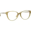 Linda Farrow - Linear Arch A Cat Eye Optical Glasses in Khaki - LF26AC5OPT - Linda Farrow Eyewear - Avvenice