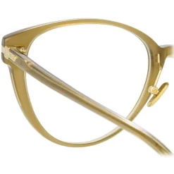 Linda Farrow - Linear Arch A Cat Eye Optical Glasses in Khaki - LF26AC5OPT - Linda Farrow Eyewear - Avvenice