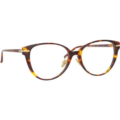 Linda Farrow - Linear Arch Cat Eye Optical Glasses in Tortoiseshell - LF26C2OPT - Linda Farrow Eyewear - Avvenice