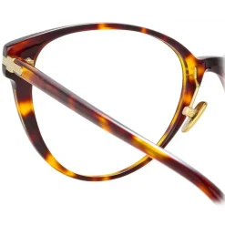Linda Farrow - Linear Arch Cat Eye Optical Glasses in Tortoiseshell - LF26C2OPT - Linda Farrow Eyewear - Avvenice