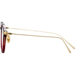 Linda Farrow - Linear Arris A Oval Optical Glasses in Burgundy - LF06AC4OPT - Linda Farrow Eyewear - Avvenice