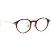 Linda Farrow - Linear Arris Oval Optical Glasses in Burgundy - LF06C4OPT - Linda Farrow Eyewear - Avvenice