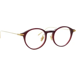 Linda Farrow - Linear Arris Oval Optical Glasses in Burgundy - LF06C4OPT - Linda Farrow Eyewear - Avvenice