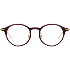 Linda Farrow - Linear Arris Oval Optical Glasses in Burgundy - LF06C4OPT - Linda Farrow Eyewear - Avvenice