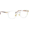 Linda Farrow - Linear Bay D-Frame Optical Glasses in Clear - LF25C4OPT - Linda Farrow Eyewear - Avvenice