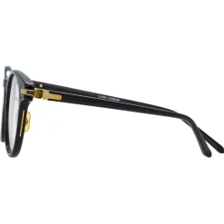Linda Farrow - Linear Bay A D-Frame Optical Glasses in Black - LF25AC1OPT - Linda Farrow Eyewear - Avvenice