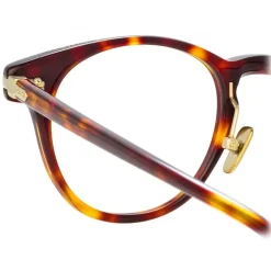 Linda Farrow - Linear Bay D-Frame Optical Glasses in Tortoiseshell - LF25C2OPT - Linda Farrow Eyewear - Avvenice