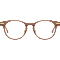 Linda Farrow - Linear Bay A D-Frame Optical Glasses in Tobacco - LF25AC3OPT - Linda Farrow Eyewear - Avvenice