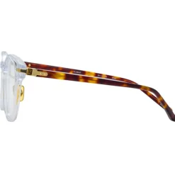 Linda Farrow - Linear Bay A D-Frame Optical Glasses in Clear - LF25AC4OPT - Linda Farrow Eyewear - Avvenice
