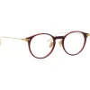 Linda Farrow - Linear Chevron Oval Optical Glasses in Burgundy - LF08C4OPT - Linda Farrow Eyewear - Avvenice