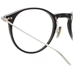 Linda Farrow - Linear Chevron A Oval Optical Glasses in Black - LF08AC2OPT - Linda Farrow Eyewear - Avvenice