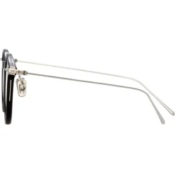 Linda Farrow - Linear Chevron A Oval Optical Glasses in Black - LF08AC2OPT - Linda Farrow Eyewear - Avvenice