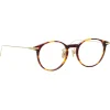 Linda Farrow - Linear Chevron Oval Optical Glasses in Tortoiseshell - LF08C3OPT - Linda Farrow Eyewear - Avvenice