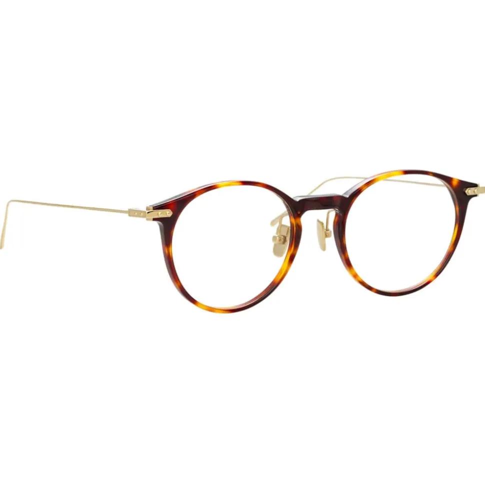Linda Farrow - Linear Chevron Oval Optical Glasses in Tortoiseshell - LF08C3OPT - Linda Farrow Eyewear - Avvenice