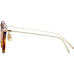 Linda Farrow - Linear Chevron Oval Optical Glasses in Tortoiseshell - LF08C3OPT - Linda Farrow Eyewear - Avvenice