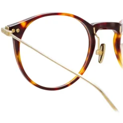 Linda Farrow - Linear Chevron Oval Optical Glasses in Tortoiseshell - LF08C3OPT - Linda Farrow Eyewear - Avvenice
