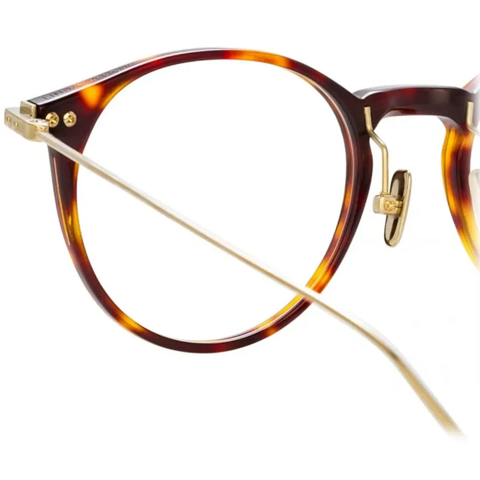 Linda Farrow - Linear Chevron Oval Optical Glasses in Tortoiseshell - LF08C3OPT - Linda Farrow Eyewear - Avvenice