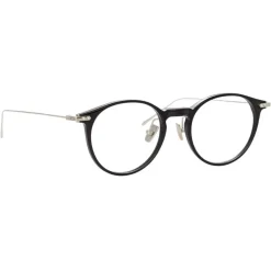 Linda Farrow - Linear Chevron Oval Optical Glasses in Black - LF08C2OPT - Linda Farrow Eyewear - Avvenice