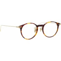 Linda Farrow - Linear Chevron A Oval Optical Glasses in Tortoiseshell - LF08AC3OPT - Linda Farrow Eyewear - Avvenice