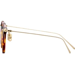 Linda Farrow - Linear Chevron A Oval Optical Glasses in Tortoiseshell - LF08AC3OPT - Linda Farrow Eyewear - Avvenice