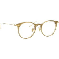 Linda Farrow - Linear Childs D-Frame Optical Glasses in Khaki - LF03C8OPT - Linda Farrow Eyewear - Avvenice