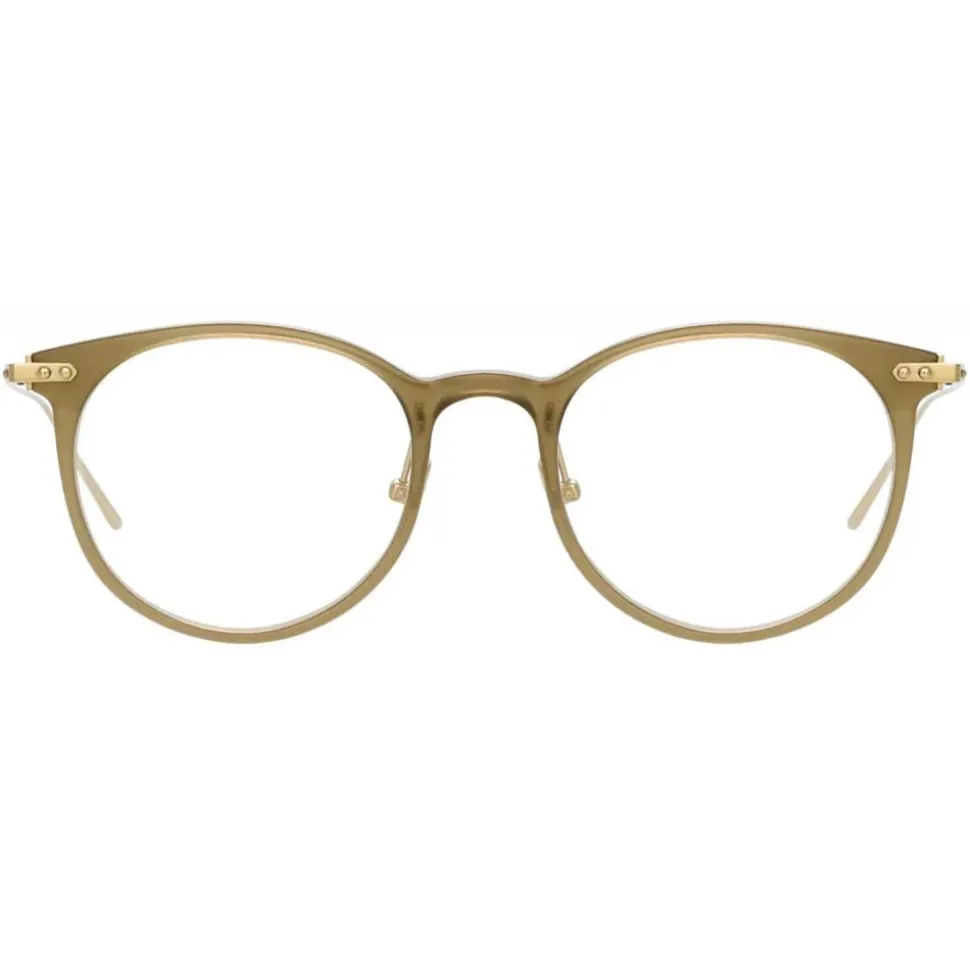 Linda Farrow - Linear Childs D-Frame Optical Glasses in Khaki - LF03C8OPT - Linda Farrow Eyewear - Avvenice