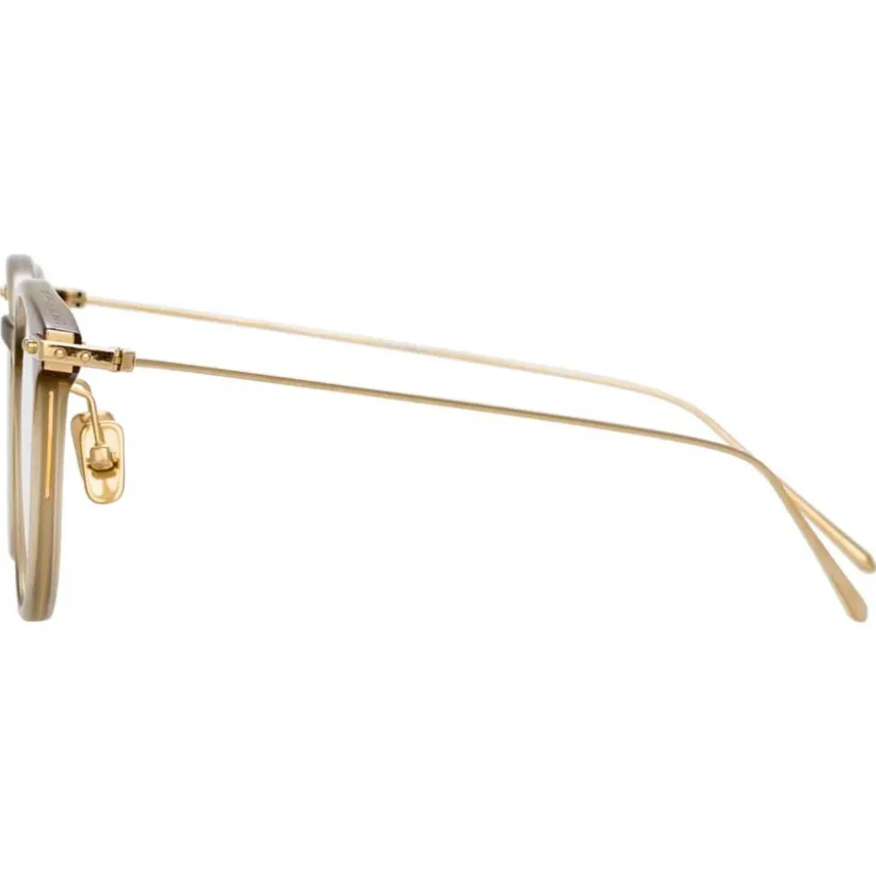 Linda Farrow - Linear Childs D-Frame Optical Glasses in Khaki - LF03C8OPT - Linda Farrow Eyewear - Avvenice