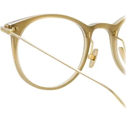 Linda Farrow - Linear Childs D-Frame Optical Glasses in Khaki - LF03C8OPT - Linda Farrow Eyewear - Avvenice