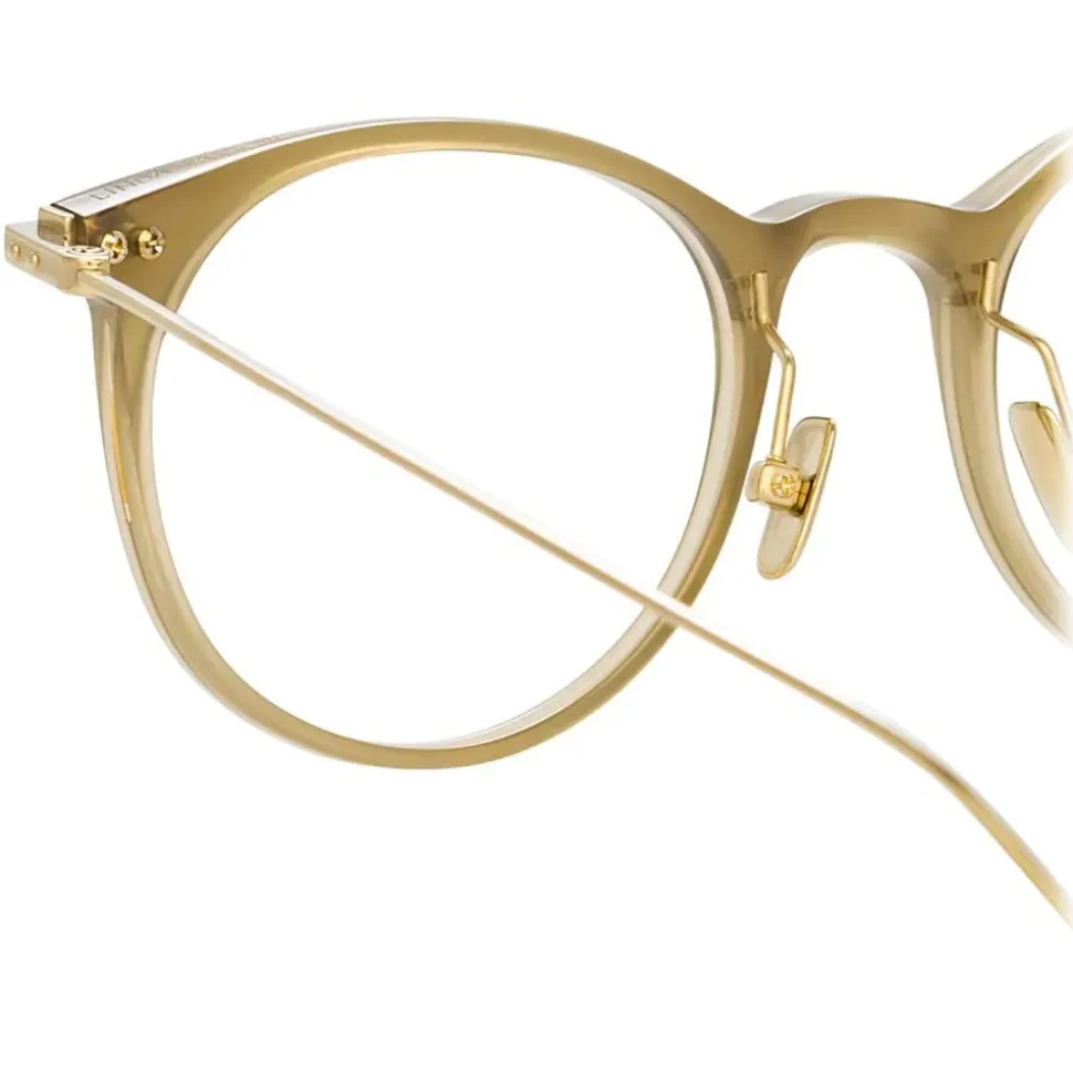 Linda Farrow - Linear Childs D-Frame Optical Glasses in Khaki - LF03C8OPT - Linda Farrow Eyewear - Avvenice