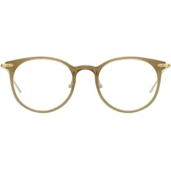 Linda Farrow - Linear Childs A D-Frame Optical Glasses in Khaki - LF03AC8OPT - Linda Farrow Eyewear - Avvenice