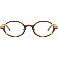 Linda Farrow - Linear Eaves Oval Optical Glasses in Tortoiseshell - LF11C2OPT - Linda Farrow Eyewear - Avvenice