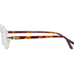 Linda Farrow - Linear Eaves Oval Optical Glasses in Clear - LF11C3OPT - Linda Farrow Eyewear - Avvenice