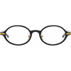 Linda Farrow - Linear Eaves A Oval Optical Glasses in Black - LF11AC1OPT - Linda Farrow Eyewear - Avvenice
